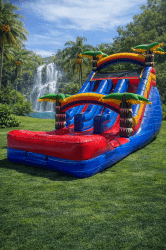 17ft dual lane blue marble waterslide  13x28